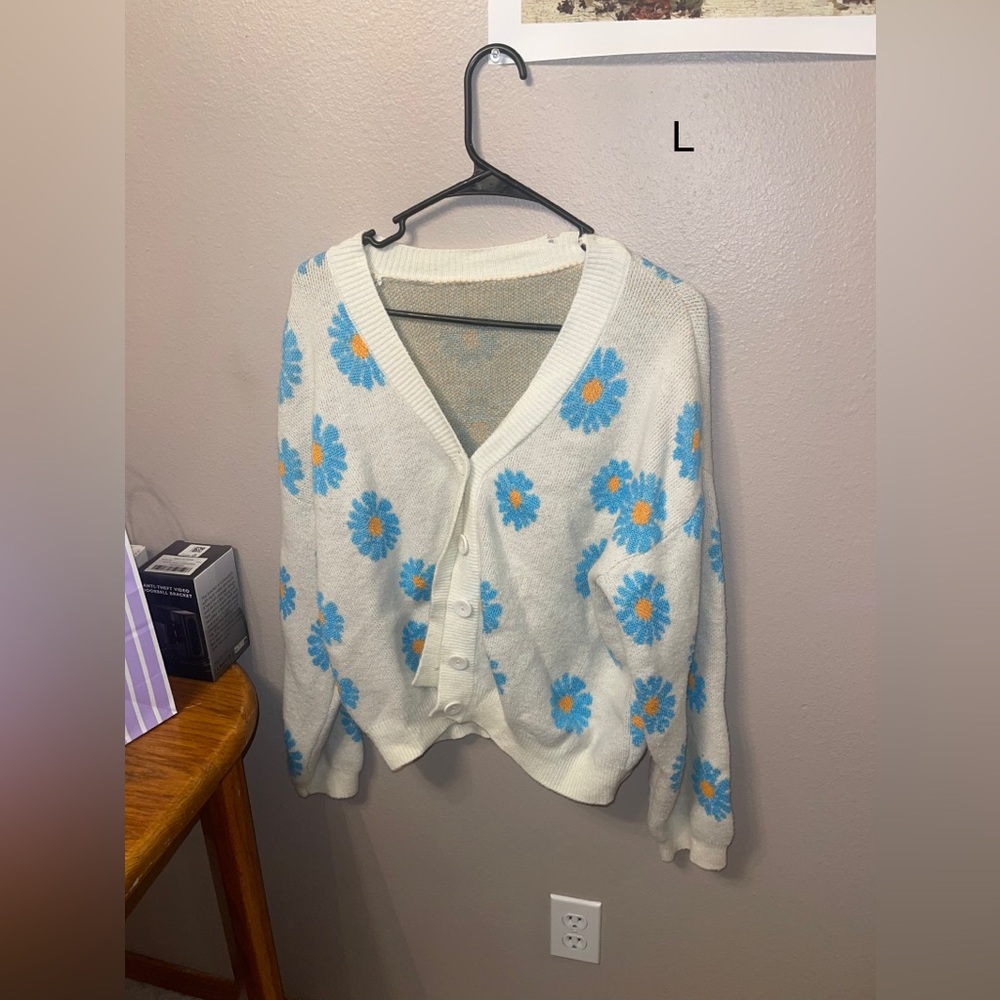 Flower print cardigan